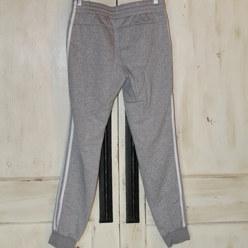 adidas light gray women's 3-Stripe cotton fleece sweatpant jogger with pockets S - Picture 6 of 6